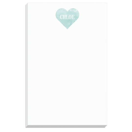 Sea Watercolor Hearts Notepad